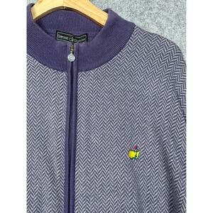 Clubhouse Collection Masters Purple Herringbone Full Zip Sweater Mens XL Logo